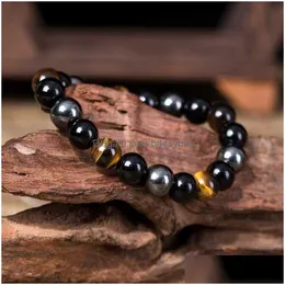Beaded Natural Energy Stone Strands Beaded Charm Bracelets Handmade Elastic Jewelry For Women Men Party Club Drop Delivery Jewelry Br Dhtcy