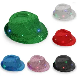 Bola bonés luz lantejoulas led unisex festa vestido chapéu up fantasia dança trabalho chapéus de beisebol para homens amizade baixo perfil