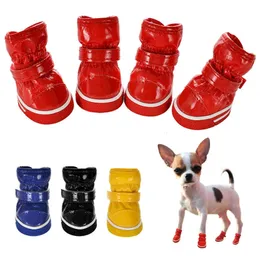 Winter-Haustier-Hundeschuhe für kleine Hunde, warme Fleece-Welpen, wasserdichte Schneestiefel, Chihuahua, Yorkie, Produkte 240304