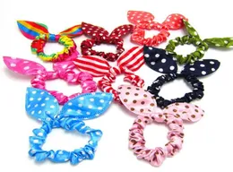 Nuovo 100 pzlotto bambini donne fascia per capelli carino pois fiocco orecchie di coniglio fascia per ragazza anello scrunchy bambini coda di cavallo titolare capelli acces8828719