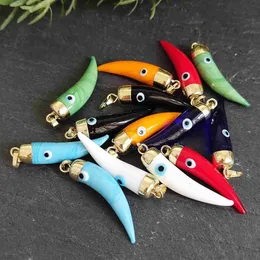 Dangle Chandelier 5pcs Pepper Shaped Evil Eye Charm Pendant Coloured Glaze Horn Pendant Necklace Charm Earring Making Jewelry Accessories 24316