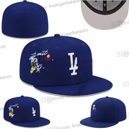 2024 Chapéus de Beisebol Masculino Clássico Cor Preta Hip Hop Atlanta Sport Full Closed Design Caps Chapeau 1995 Stitch Heart All Team Series Love Hustle Flowers Ma16-11