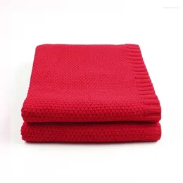 Blankets 80X100cm Solid Color Red Grey Knitted Crochet Wrap Swaddle Baby Nap Stroller Throw Blanket