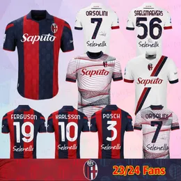 23-24 Jersey de futebol masculino de Bologna # 3 Posch # 7 Orsolini # 10 Karlsson # 19 Ferguson Home and Away Jersey