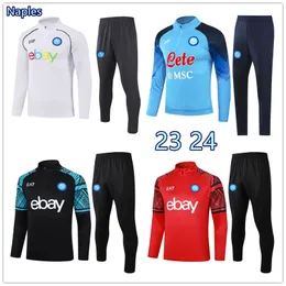 23 24 24 Zipper Napoli piłka nożna dróg dresowy Zielilinski AE7 D10S SSC 2023 2024 Neapol Man and Kids Set Set Setswear Sportswear Suiton