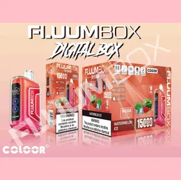 정통 Zbood Fluum Digital Box 15000 퍼프 큰 화면 디스플레이 디지털 박스 9500/10000/11000 충전식 E 담배 Dispsoable Vape Pen