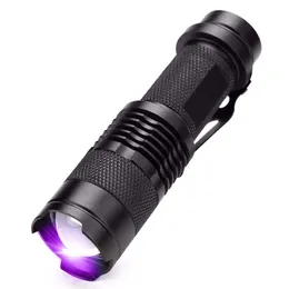 Torcia a LED mini tubo dritto di vendita calda viola 395 Nm Sk68 Zoom forte luce 878727