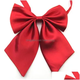 Bow Ties Women Girl Solid Color Large Bow Ties For Bank El Dress Suit Shirts Decor Fashion Accessories Drop Delivery Fashion Accessor Dhddk