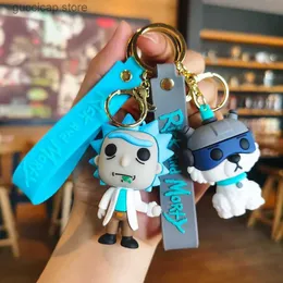 Клайфы Lanyards Rick and Morti Dolls CHCHAINS CARTOON ANIME фигуры Keyrings Fashion Cute Car Bags Holders Holders Kids Gift 2023 Y240318