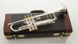 Sälj LT180S37 Trumpet B Flat Silver Plated Professional Trumpet Musical Instruments With Case 8955621