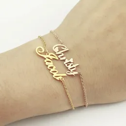 Splendido racconto in acciaio inossidabile con qualsiasi nome Bracciale personalizzato fatto a mano per le donne Targhetta con nome Gioielli Lettere squisite 240315