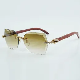 Modne rozcięte soczewki klasyczne bukiet okulary przeciwsłoneczne Diamond 8300817 z naturalnym oryginalnym rozmiarami ramię drewna 18-135 mm