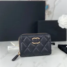 Original High Quality Designers Plånböcker Purses Pxlåsare Kortpåse Fashion Middle Ball Pattern Coin Pures Autentic Cowhide Card Holder Purse Clutch with Box