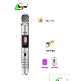 Cell Phones Orignal Ak009 Music Pen Cellphone Bluetooth Dialer Reporter Recording Mobile Phone 2000Mah Mini Handheld Ligher Celares Dhter