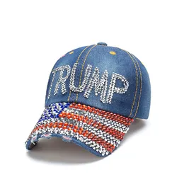 18 Türler Sıcak Satış Trump 2024 Beyzbol Kapağı ABD Şapka Seçim Kampanyası Şapka Şapka Kovboy Elmas Kapağı Ayarlanabilir Snapback Kadınlar Denim Elmas Şapka DHL