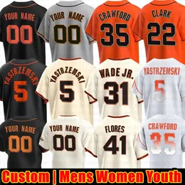 カスタム5 Mike Yastrzemski 26 Matt Chapman Baseball Jersey Barry Bonds Logan Webb Lamonte Wade Jr. Brandon Crawford Kyle Harrison Jorge Soler Joey Bart Alyssa Nakken