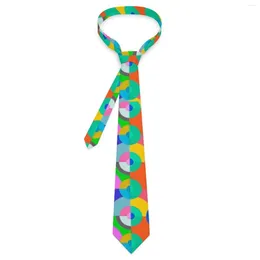 Bow Ties Colorful Geo Print Tie Multi Circles grafisk nacke elegant krage för vuxna bröllopsfest slipstillbehör