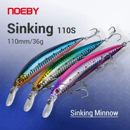 Noeby 3PCS Minnow Fishing Lures 110mm 36G Sinking 0.2- Wobbler JerkBait人工硬いベイトシーバス釣り釣り240306