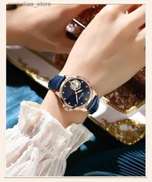 Other Watches AILANG brand ladies Luxury automatic mechanical hollow diamond 2021 new star brand waterproof leather female Y240316