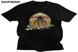 Chłopcy w stylu vintage Save the Bees T Shirt dla mężczyzn bawełniany wypoczynek Oneck krótkie pszczoły pszczoły pszczelarstwo pszczelarstwo tee odzież G8096541