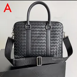 Woven Brief case designer bags 39 CM tote bags genuine leather unisex Brief case 10A Mirror mass handbag Shoulder Bag With box LB160V