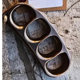 Sağlam Knuckle Duster Boks Kendinden Savunma Dört Parmak Toka Pencere Kesici Açık Kamp EDC ARAÇI