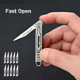 Tactical Knives Mini Stainless Steel Scalpel Fast Open Folding Knife G10 Outdoor Survival Camping Portable EDC Tool 10pcs NO.11 Blades FreeL2403