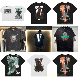Herren-T-Shirt Vloness-Shirt Haikyuu Modespiel Damenmarke Vlonees Clot Retro-Dunkelheit bedruckt hohes Gramm schwere doppelte Baumwolle Anime lässige Kurzarmhemden für Männer