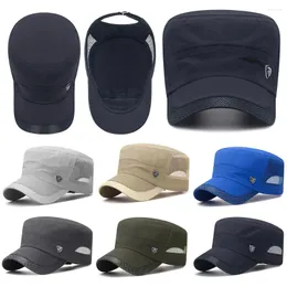 Bonés de bola de secagem rápida chapéus militares para homens verão plana topo beisebol mulheres ao ar livre boné do exército malha respirável casquette militaire atacado