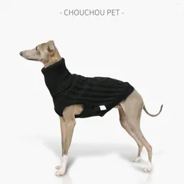 Hundkläder italiensk Greyhound Spring Woolen Vest Elastic Soft Breattable och Bekväm Whippet High Collar -kläder