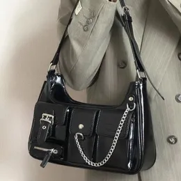 Richme punk bolso Mujer moda 2023 Trend Projektowanie łańcuchy krzyżowe torby na ramię harajuku y2k pu indywidualność panie 240228