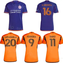 Houston Dynamo Soccer Jerseys 24-25 Mężczyźni 20 Carrasquilla 18 Aliyu 17 Segal 16 Herrera 25 Dorsey 32 Kowalczyk 8 Bassi Quinones Escobar Clark Raines Zestawy do koszuli piłkarskiej