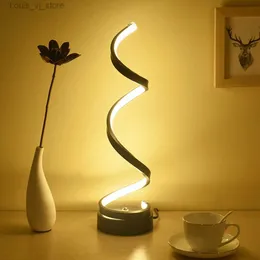 Masa lambaları LED spiral masa lambası Modern kavisli masa başucu lambası Dimmabable sıcak beyaz gece ışığı oturma odası ve yatak odası için yq240316