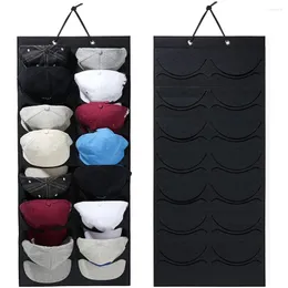 Storage Bags Hat Racks For Baseball Caps Display 28 Deep Pockets Double Row Foldable Felt Fabric Over Door Golf Organizer Stand