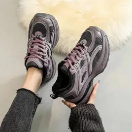 Casual skor tillsätt hög hög topp pappa kvinnlig 2024 vinterstudent koreansk version av varm bomull