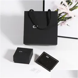 Depolama Kutuları Kutular Enfes Tasarımcı Takı Ambalaj Hediye Kutusu Veet-Touch Kolye Zarif Siyah Küpe ve Beyaz Özel Baskı D Otots