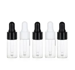 30ML Empty Cosmetic Packaging Refillable Vials Round Black White Lid Transparen Glass Perfume Spray Bottle 10piecesLot1795471 ZZ