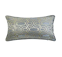 Современная мягкая серо-синяя наволочка на пояс с геометрическим рисунком 30x50 см, домашний декор, диван, автомобильное кресло, поясничная подушка, чехол