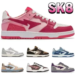 2023 Luxo SK8 Sta Court Sapatos Casuais Designer Nigo Mulheres Sneaker ABC Camo Rosa Azul Vintage Bege Indigo Marfim Marfim Preto Amarelo