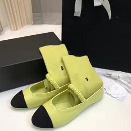 Scarpe eleganti da donna Scarpe eleganti con tacco basso e piatto Scarpe eleganti macaron Ballerine in colore a contrasto per inviare calze dello stesso colore per regali per ragazze