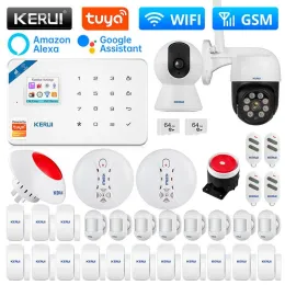 Kit KERUI W181 Sistema allarme w domu WIFI Allarme GSM wsparcie Alexa Tuya intelligente czujnik ruchu czujnik drzwi detektor syreny IP C