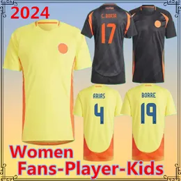 torcedores jogador 24/25 COLOMBIA JAMES Camisa de futebol 2025 COLUmBIa Home Away Copa América D.VALOYES ARANGO C. CHUCHO CUADRADO Camisa de futebol masculino crianças mulheres