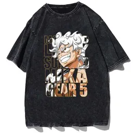 Mäns avslappnade skjortor nika redskap 5 luffy tryck t shirt sommar herr casual lös streetwear t shirt mode bomull överdimensionerade toppar harjujuk tees topsc24315