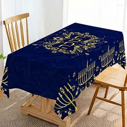 Table Cloth Hanukkah Linen Jewish Chanukah Tablecloth Menorah Holiday Decoration Home Dining Room Kitchen Cover Decor