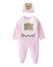 Bebê menino menina macacão de manga comprida xadrez infantil macacão chapéu babadores 3 pçs roupa crianças recém-nascidos conjunto roupas 024m7616664