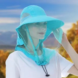 Unisex Summer Insect Cap dla kobiet mężczyźni twarz ochrona szyi wiadra czapka na zewnątrz dżungla rybołówstwo Słońce oddychające welon 240309