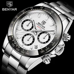 その他の時計relojes hombre 2021 Benyar New ES Men Luxury Brand Chronograph Male Sport ES防水ステンレス鋼製クォーツY240316