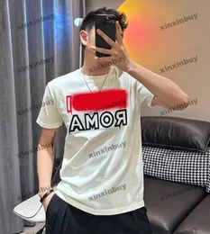 Xinxinbuy Men Designer Tee T Shirt 2024 Włosze Roma Knigan Gardigan Bawełna Kobiety Kobiety szary czarny biały zielony xs-3xl