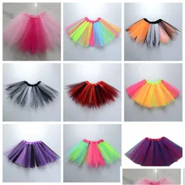 تنورات النساء قوس قزح الرقص pettiscirt ADTS TUTU TLE BALLET Stage Mesh Gauze Half Pompous Party Mini Skirt Dancewear Costume Dressup DHT4K