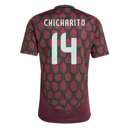 SOC2024 Mexico Soccer Jersey Home Away Raulchicharito Lozano Dos Santos Club Football Shirt Kids Kit H.Lozano Men Set Uniformer Fans PlayerCerCer